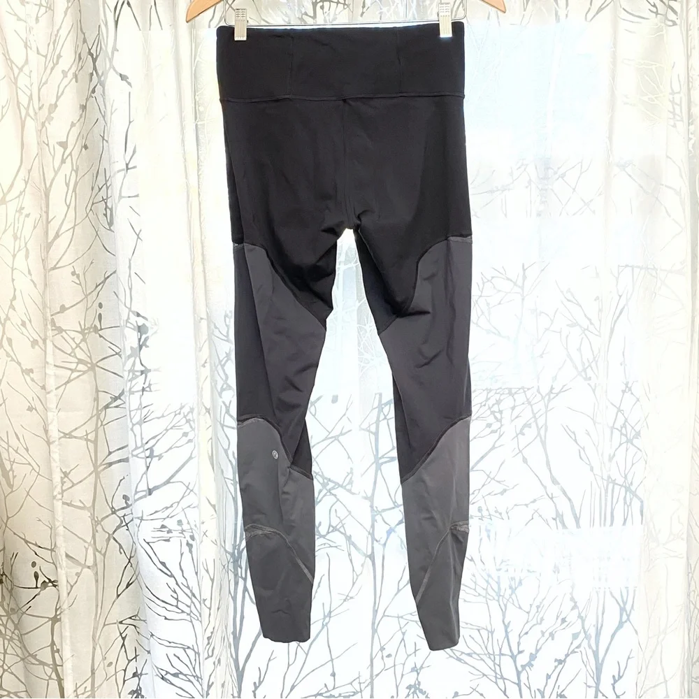 Lululemon Colour Me Ombre Tight black gray panel mesh detail high rise leggings - Picture 2 of 12